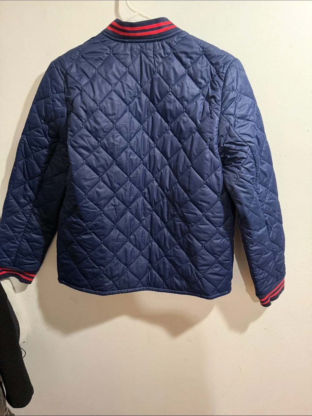 Polo by Ralph Lauren Navy Quilted Kids Puffer Jacket with Red Accents